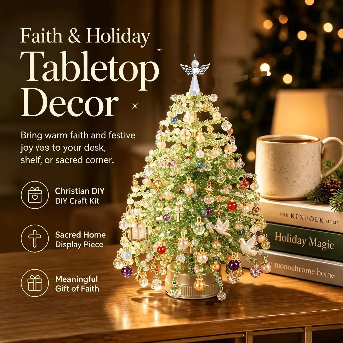 🎄 Handcrafted Beaded Christmas Tree Decor