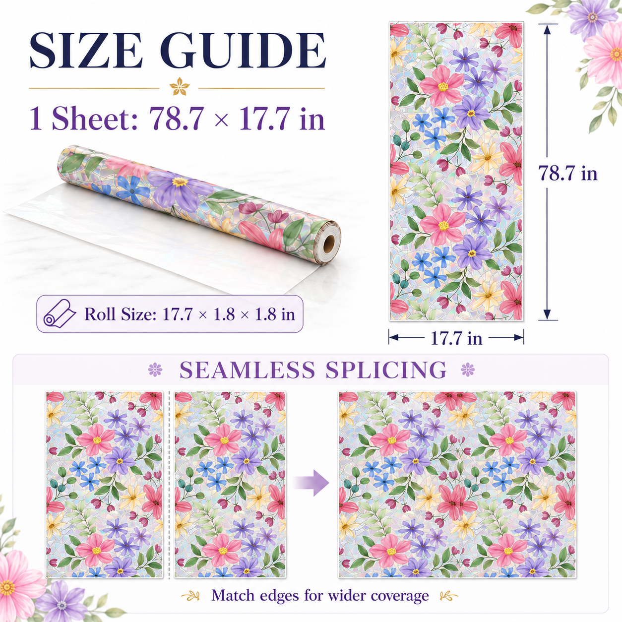 🌸 Colorful Floral Rainbow Prism Window Cling