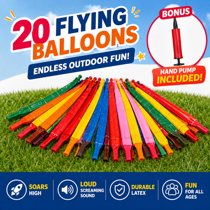 🚀 Screaming Rocket Balloons Pack with Pump