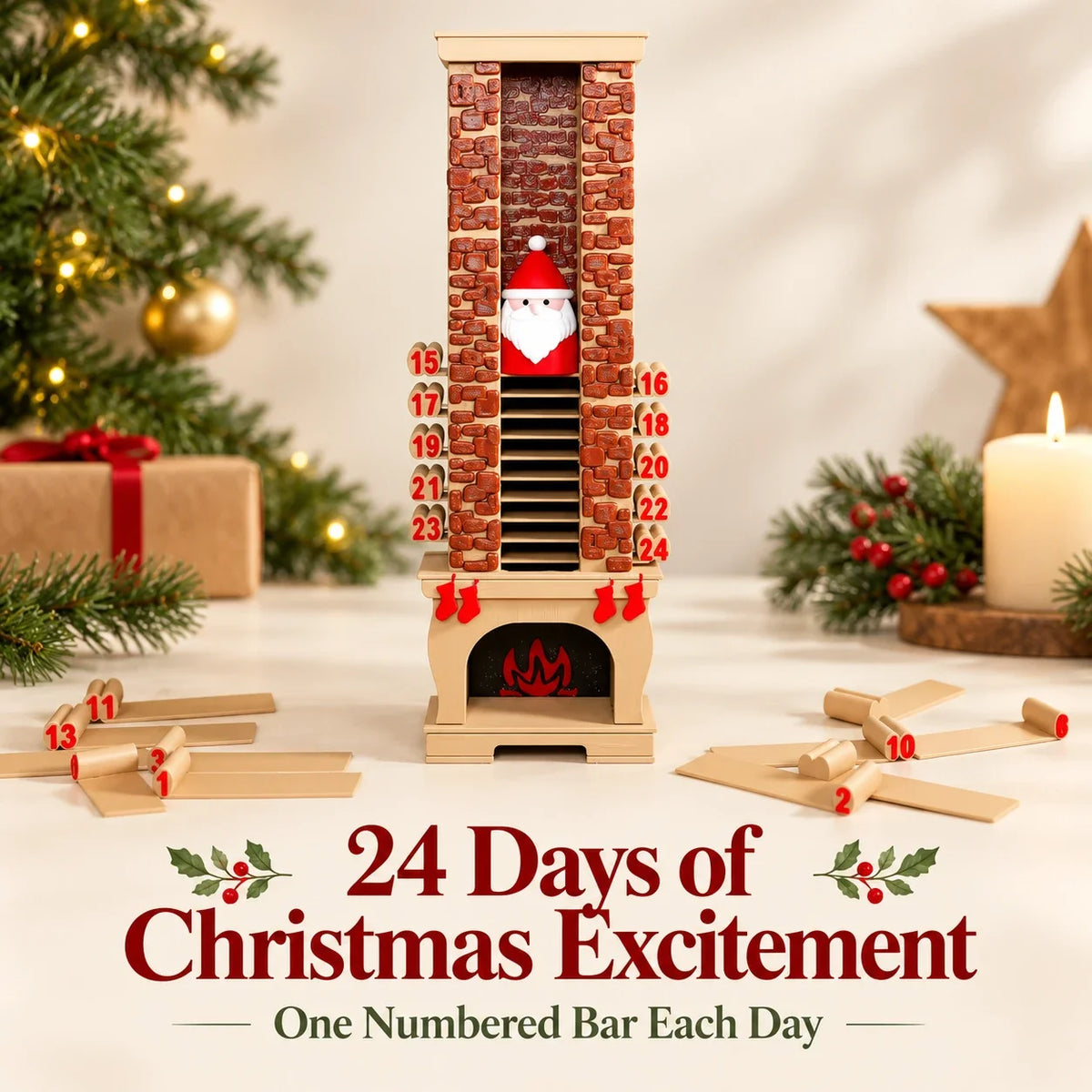Santa Chimney Advent Calendar – 24-Day Christmas Countdown 🎄