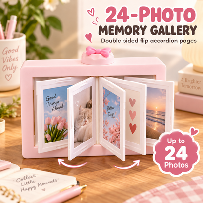 360° Rotating Polaroid Photo Frame & Flip Accordion Memory Album 💫