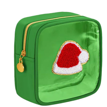 🎄 Christmas Tree Clear Makeup Bag – Festive Travel Organizer