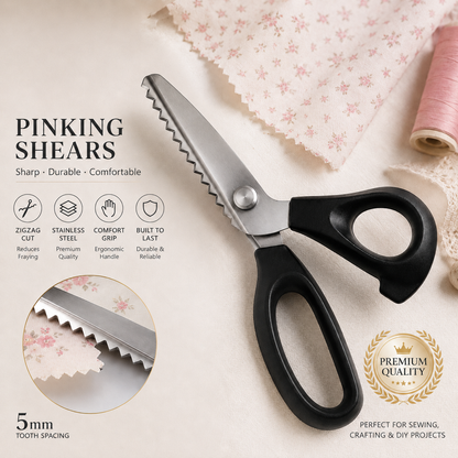 Professional Stainless Steel Pinking Shears for Fabric & Sewing ✂️