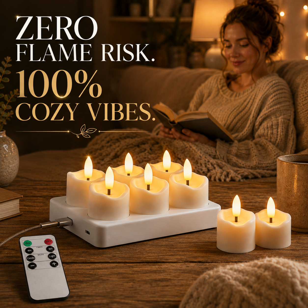 ✨ Rechargeable Flameless LED Candles with Remote
