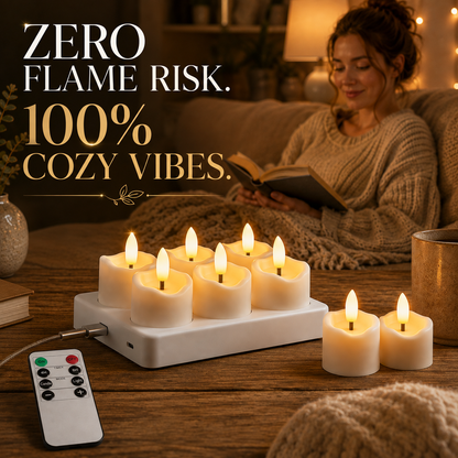 ✨ Rechargeable Flameless LED Candles with Remote