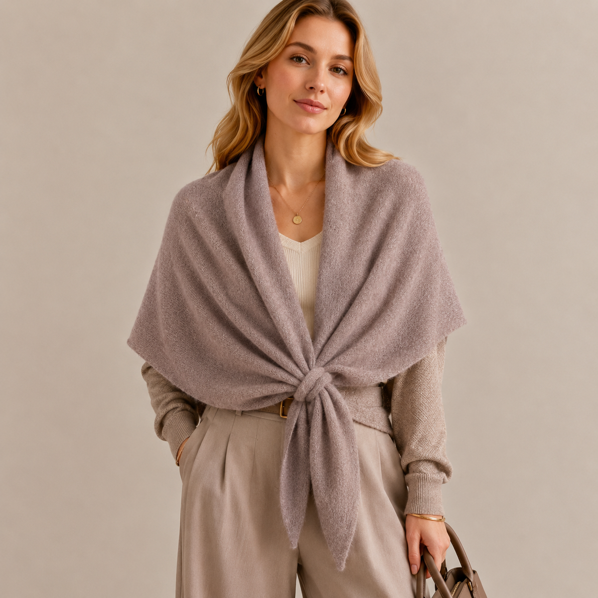 ❄️ Chic Solid Color Triangular Cape Scarf – Versatile Winter Essential