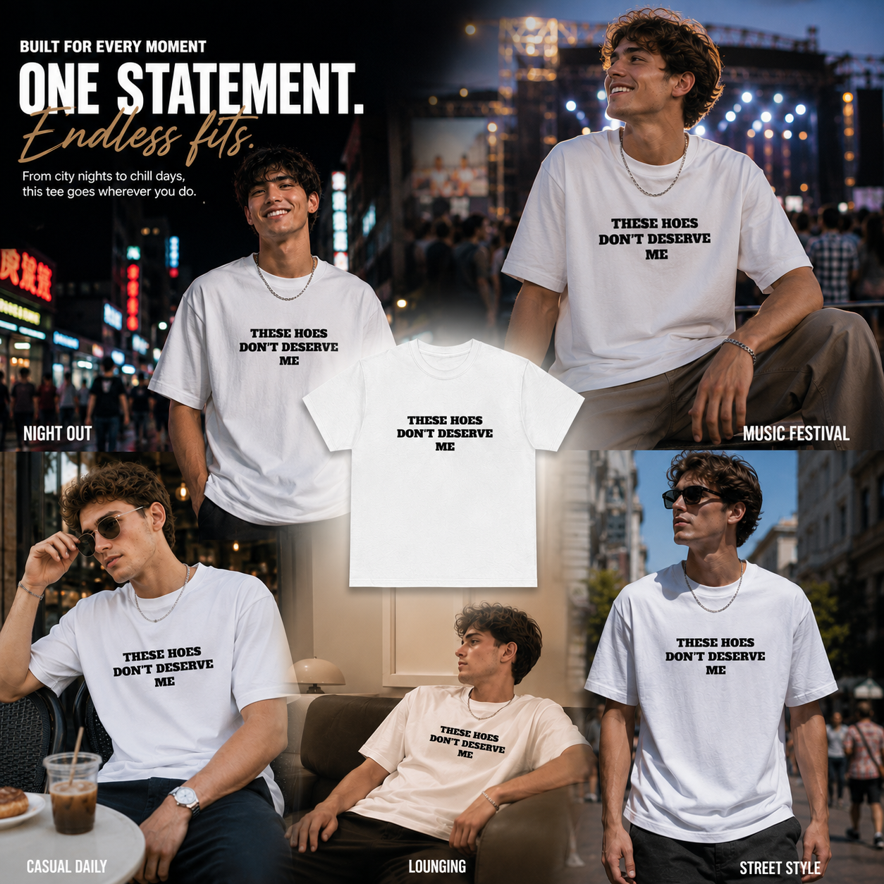 🖤 "These Hoes Don't Deserve Me" Statement Tee