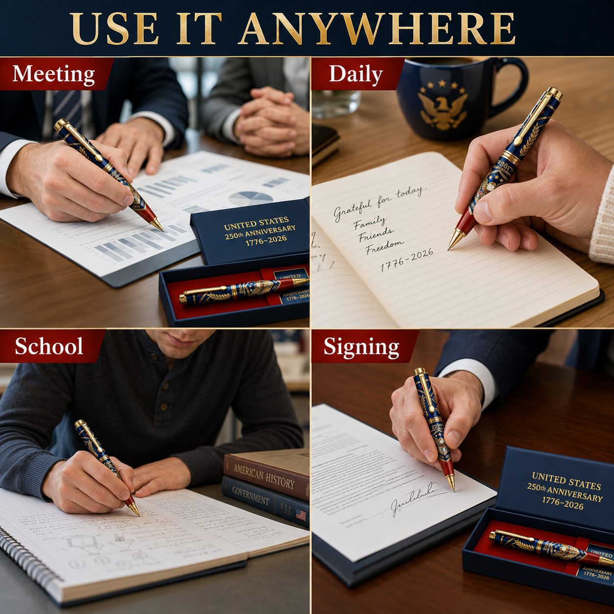 US Honor History: 250th U.S. Anniversary Commemorative Pen Set