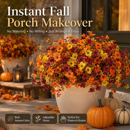 Ultimate Fall Porch Refresh Bundle 🍁 Real-Touch Faux Flowers - UV Resistant
