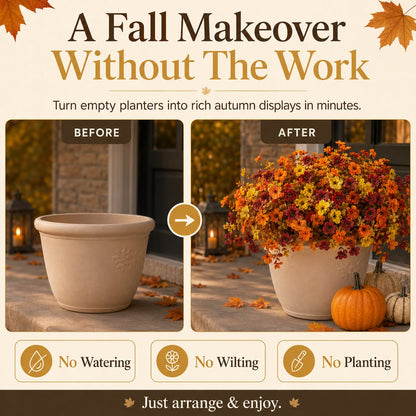 Ultimate Fall Porch Refresh Bundle 🍁 Real-Touch Faux Flowers - UV Resistant