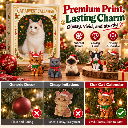🎄 24 Days Christmas Cat Advent Calendar & Hanging Ornaments 🐾