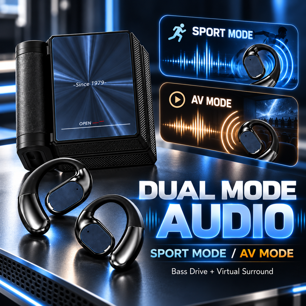 🔥Ear Buds  - Headphones Bluetooth with Dual-Fold Design