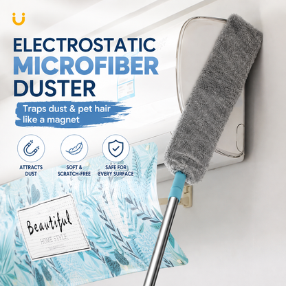 ✨ Microfiber Micro-Gap Duster with Extendable Pole