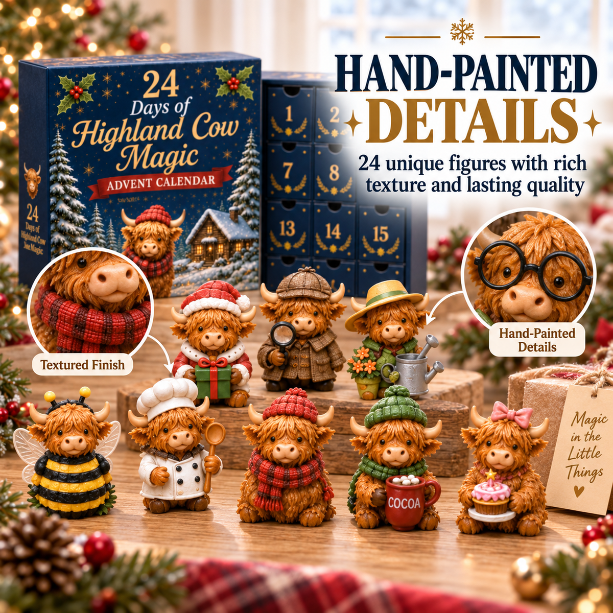 24 Days of Highland Cow Christmas Advent Calendar Blind Box 🎄