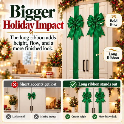 🎀 Christmas Bow & Ribbon Decor Set – Festive Door & Home Decorations
