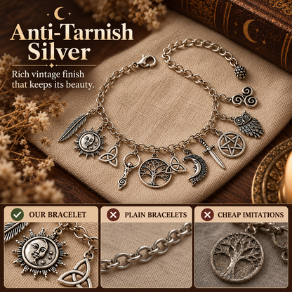 Sacred Tree of Life & Symbols Charm Bracelet 🌿