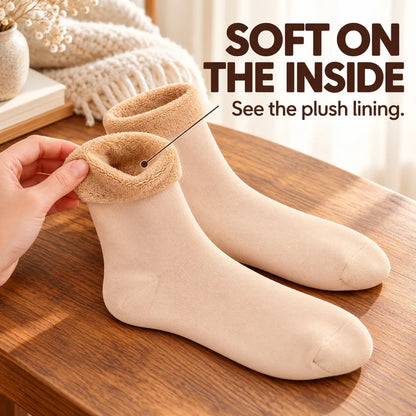 🧦 Fleece-Lined Cozy Socks – Warm Winter Comfort, Two Ways to Wear