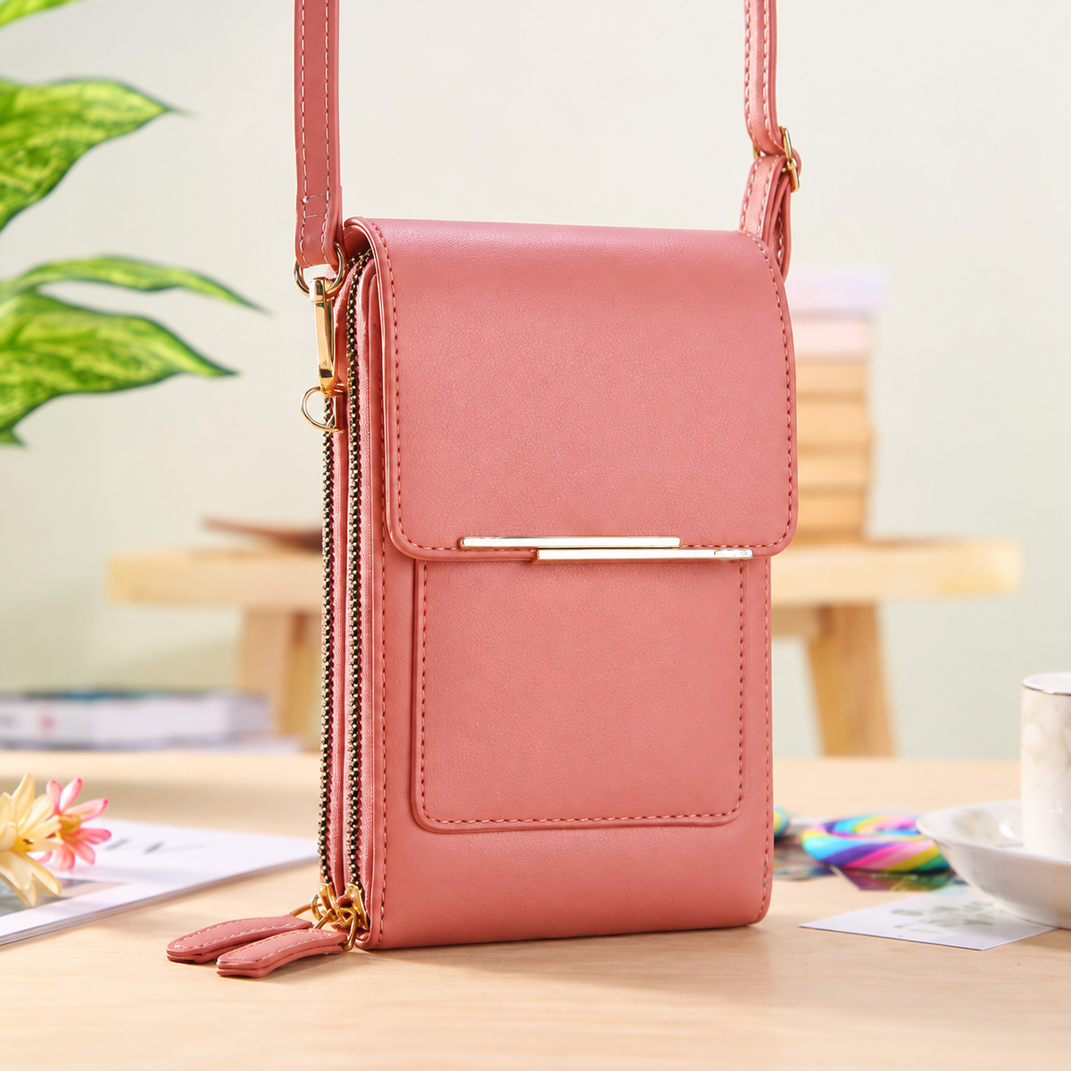 📱 Touch-Screen Multi-Pocket Crossbody Phone Bag