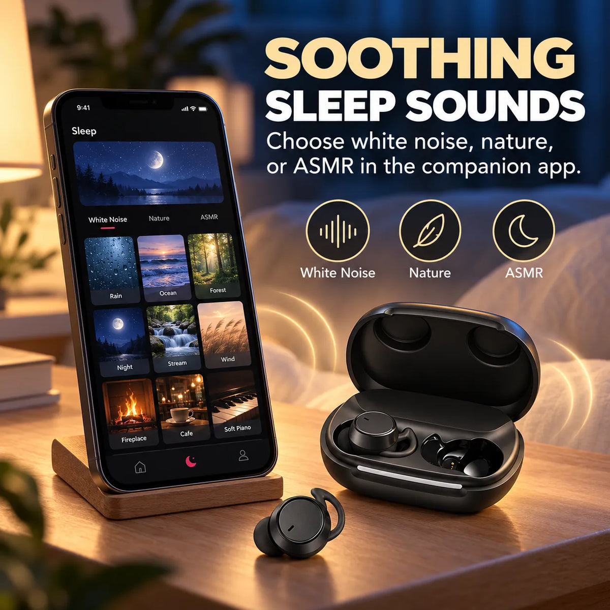 🌙 Mini Wireless Sleep Earbuds – Ultra-Light Comfort for Side Sleepers 🎧