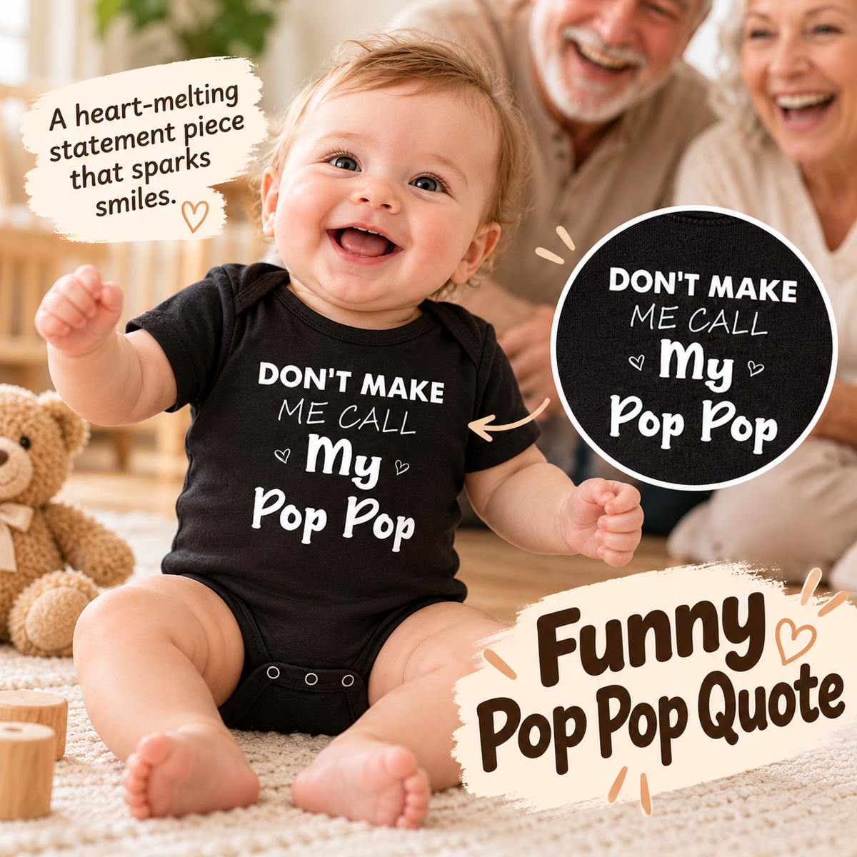 "I Have The Best Grandpa" Cute Infant Baby Romper ❤️🍼