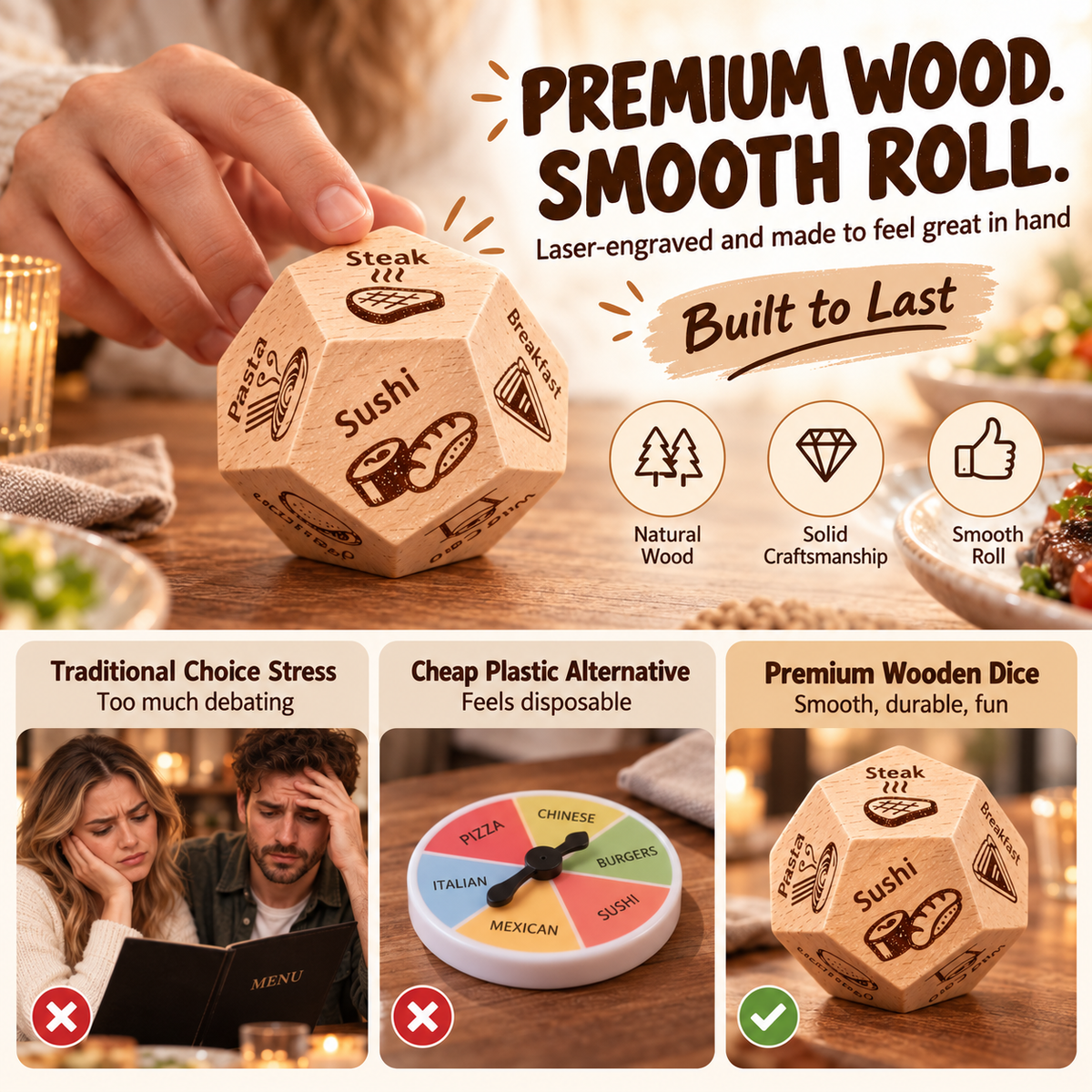 Ultimate Food Decision Dice – Stop the "What to Eat?" Debate! 🎲