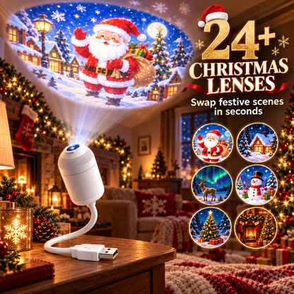 🎅 USB Christmas Atmosphere Projection Night Light for Car & Room