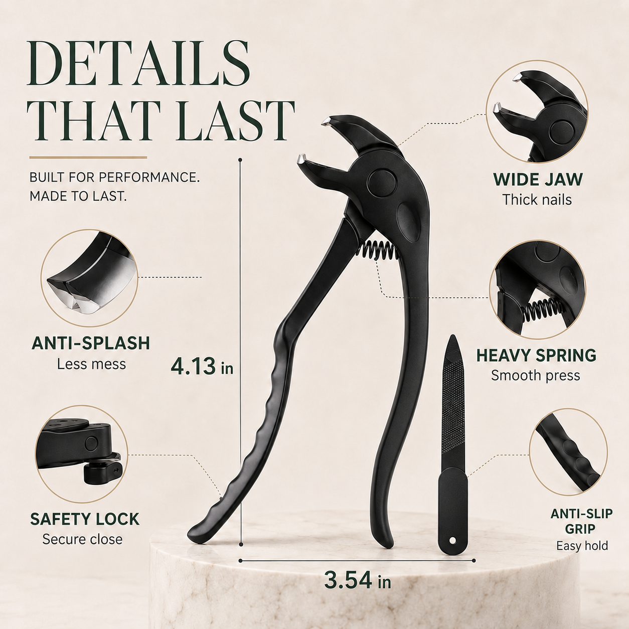Heavy Duty Curved Tip Toenail Clipper - Long Handle Ergonomic Design