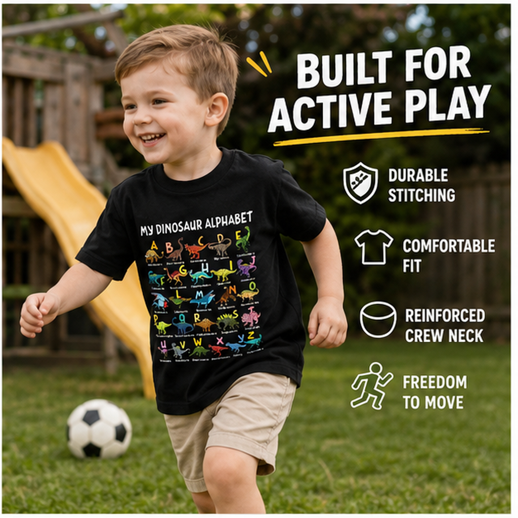 Kids Dinosaur Alphabet T-Shirt 🦖