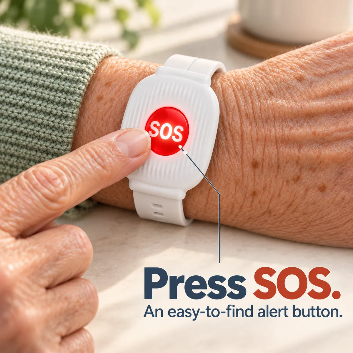 ⌚ Wi-Fi SOS Alert Bracelet for Seniors – Wearable Help Button with Family App Alerts 🤍