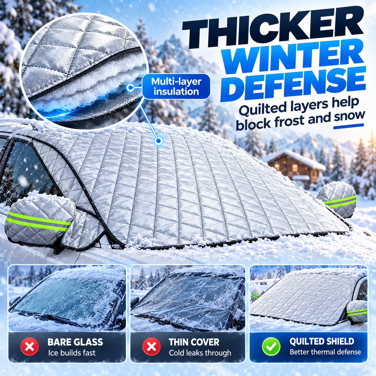 ❄️ All-Weather Half Car Cover & Frost Protector