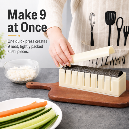 DIY Sushi Maker Kit - Quick 9-Piece Mold & Easy Cutter Tool 🍣