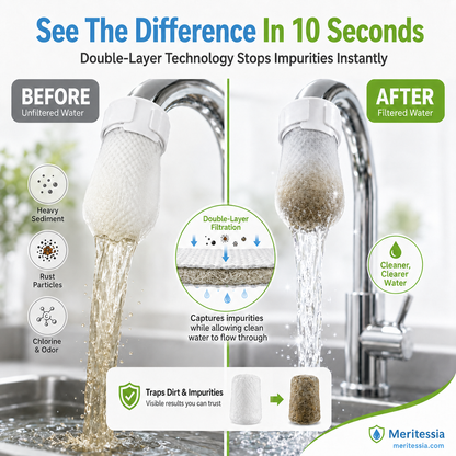 ⏰60%OFF⚡50K+ SOLD!💥Anti-Splash Kitchen Faucet Filter for Rust & Sediment Removal