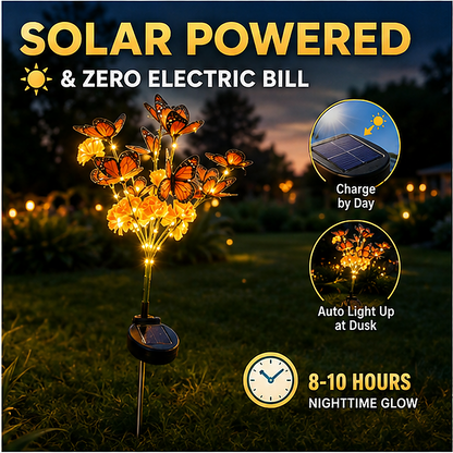 🦋 Enchanted Solar Marigold Butterfly Garden Lights ✨