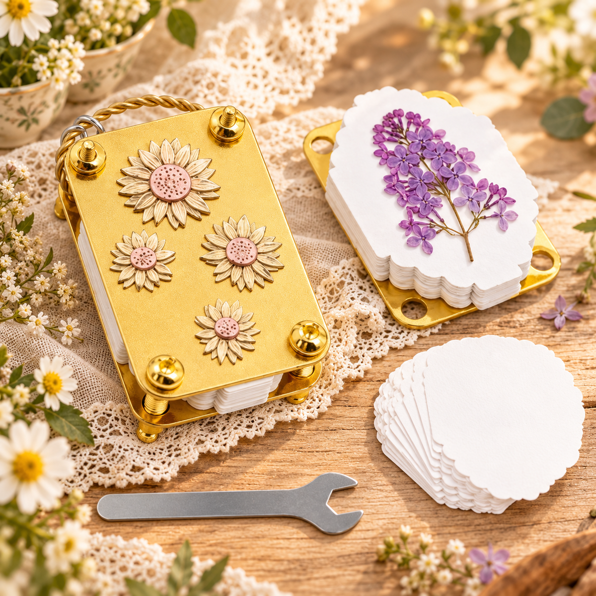 🌸 Micro Metal Flower Press Kit – Portable Botanical Art Press