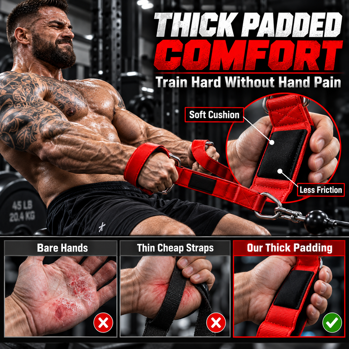 🔥 Heavy-Duty Triceps Rope Cable Attachment for Gym Workout 💪