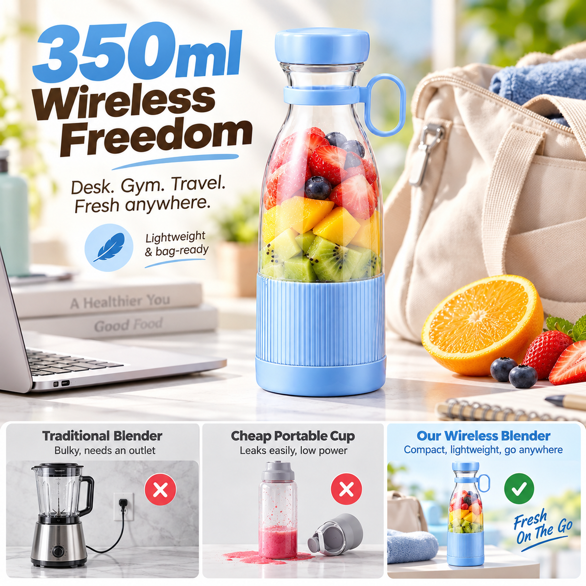 Mini Portable USB Juicer Bottle & Smoothie Cup 🌿💖
