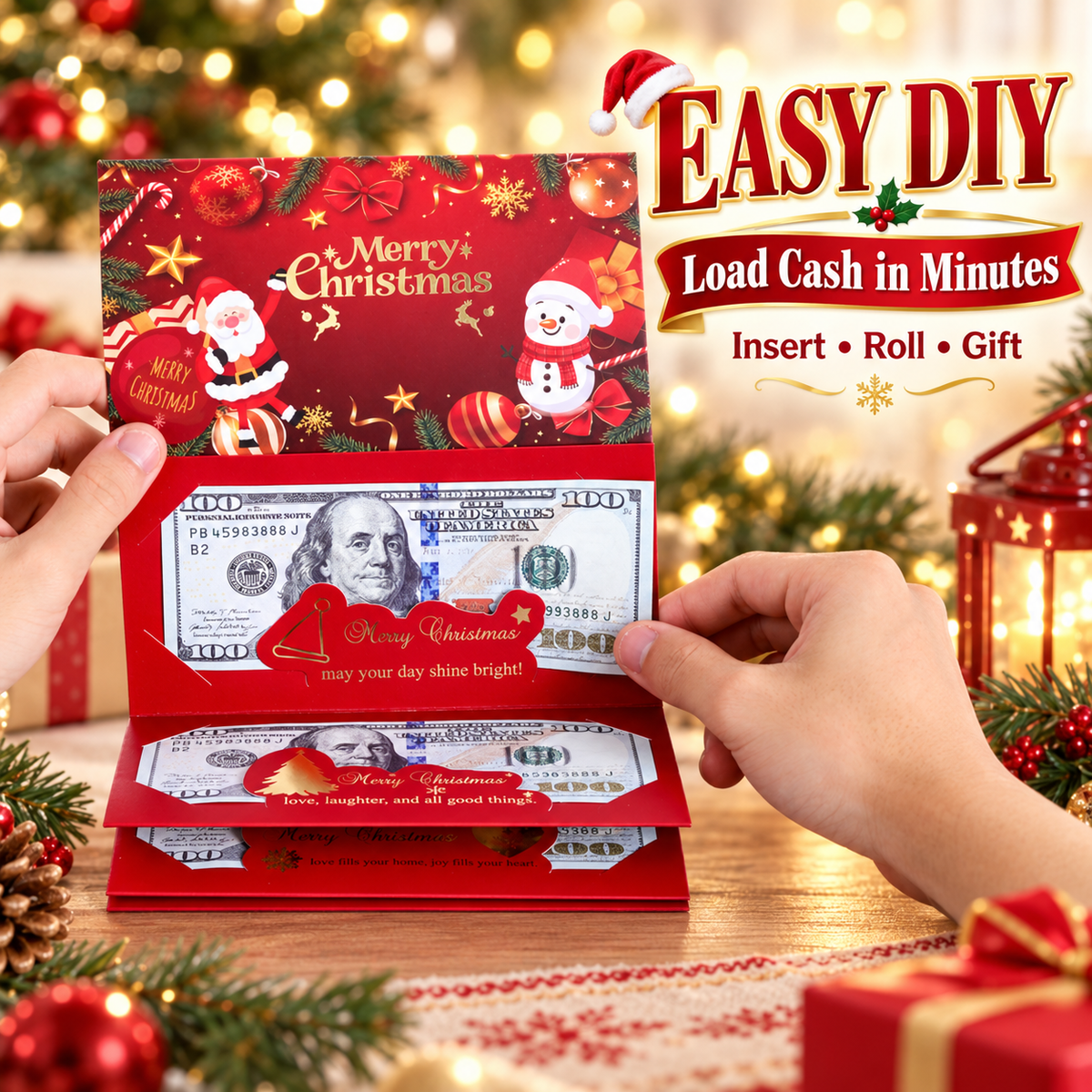 Holiday Surprise Money Pull Box for Christmas Cash Gifting 💵