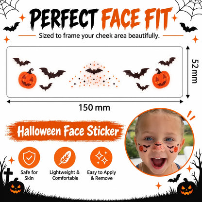 Halloween Face Stickers – 6 Spooky Costume Styles