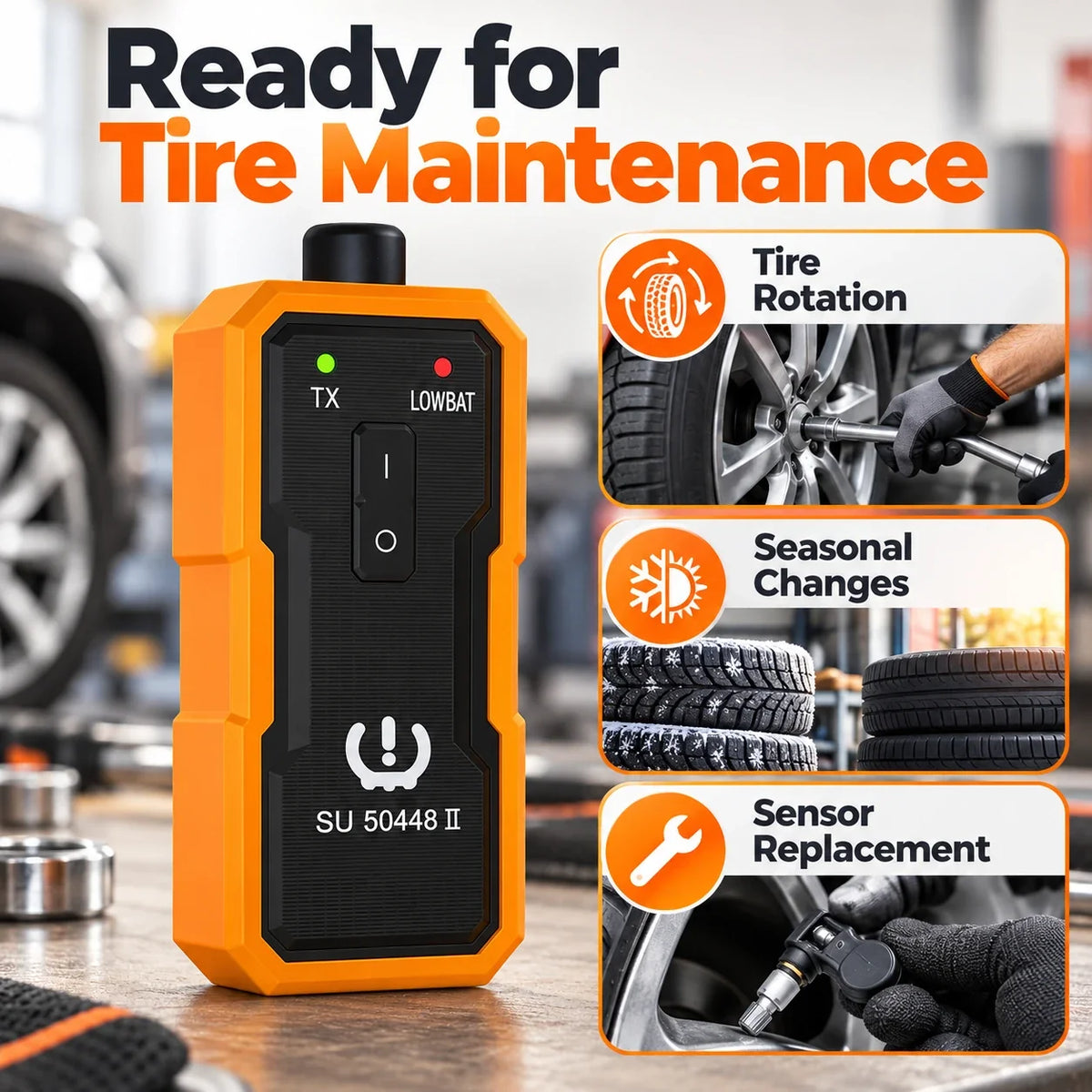 SU-50448 II TPMS Relearn Tool – Ready for Tire Rotation 🛞