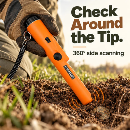 🔎 Handheld Metal Detector Pinpointer – 360° Scanning, Sound & Vibration Alerts + LED Light