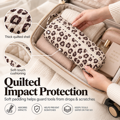 Quilted Travel Hair Tool & Blow Dryer Organizer Bag 👜🔥