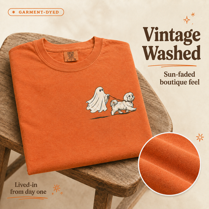 Spooky Pet Walker Cute Cotton T-Shirt 🎃