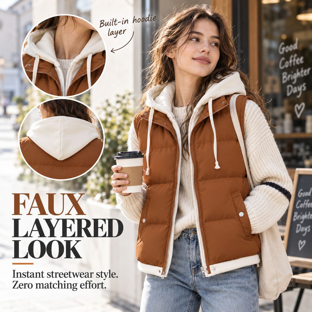 Unisex All-Day Comfort & Style: Layered Hooded Thermal Vest 🍁🕺