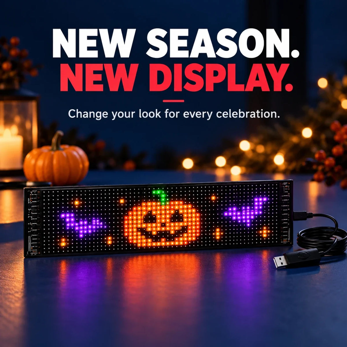 Custom LED Pixel Display | Your Text, Colors & Effects ✨
