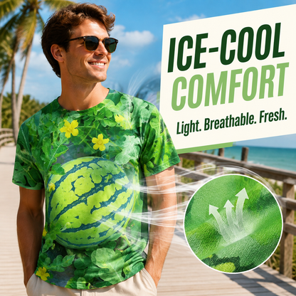 🍉 Summer Vibe 3D Watermelon Patch Graphic Tee