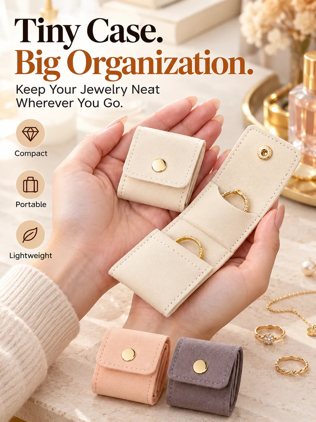 ✨ Mini Travel Jewelry Organizer – Compact, Foldable & Easy to Carry