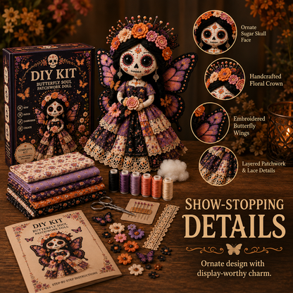 ✂️ DIY Marigold Spirit Patchwork Doll – Complete Crafting Kit for Halloween🎃