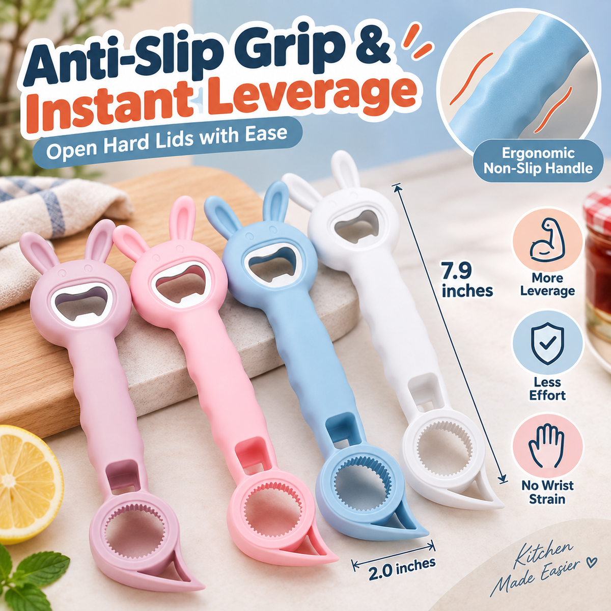 4-in-1 Cute Cartoon Multifunctional Bottle & Jar Opener 🧸