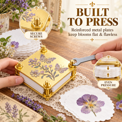 🌸 Micro Metal Flower Press Kit – Portable Botanical Art Press