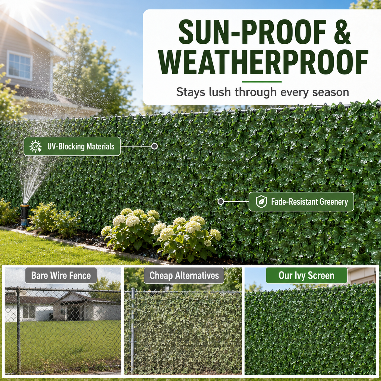 🏡 Upgrade Your Outdoor Space: Premium Faux Leaf Privacy Fence & Garden Hedge